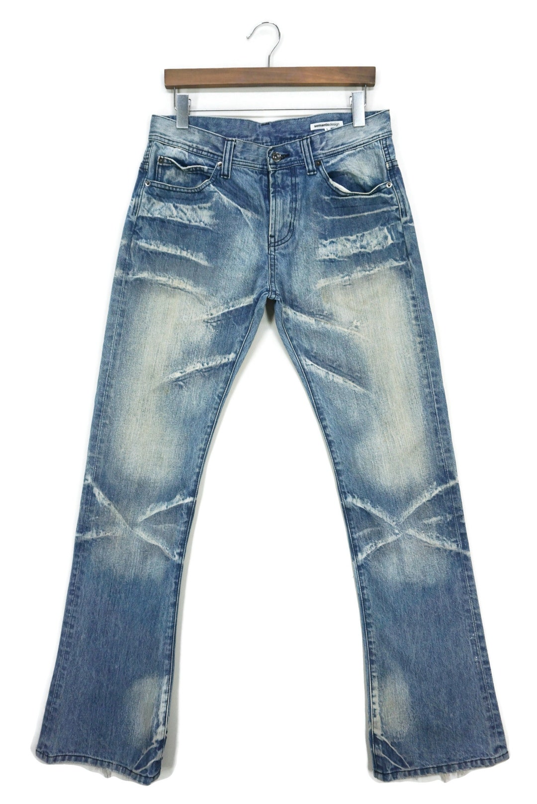 semantic design destroy flared denim Y2K - メルカリ