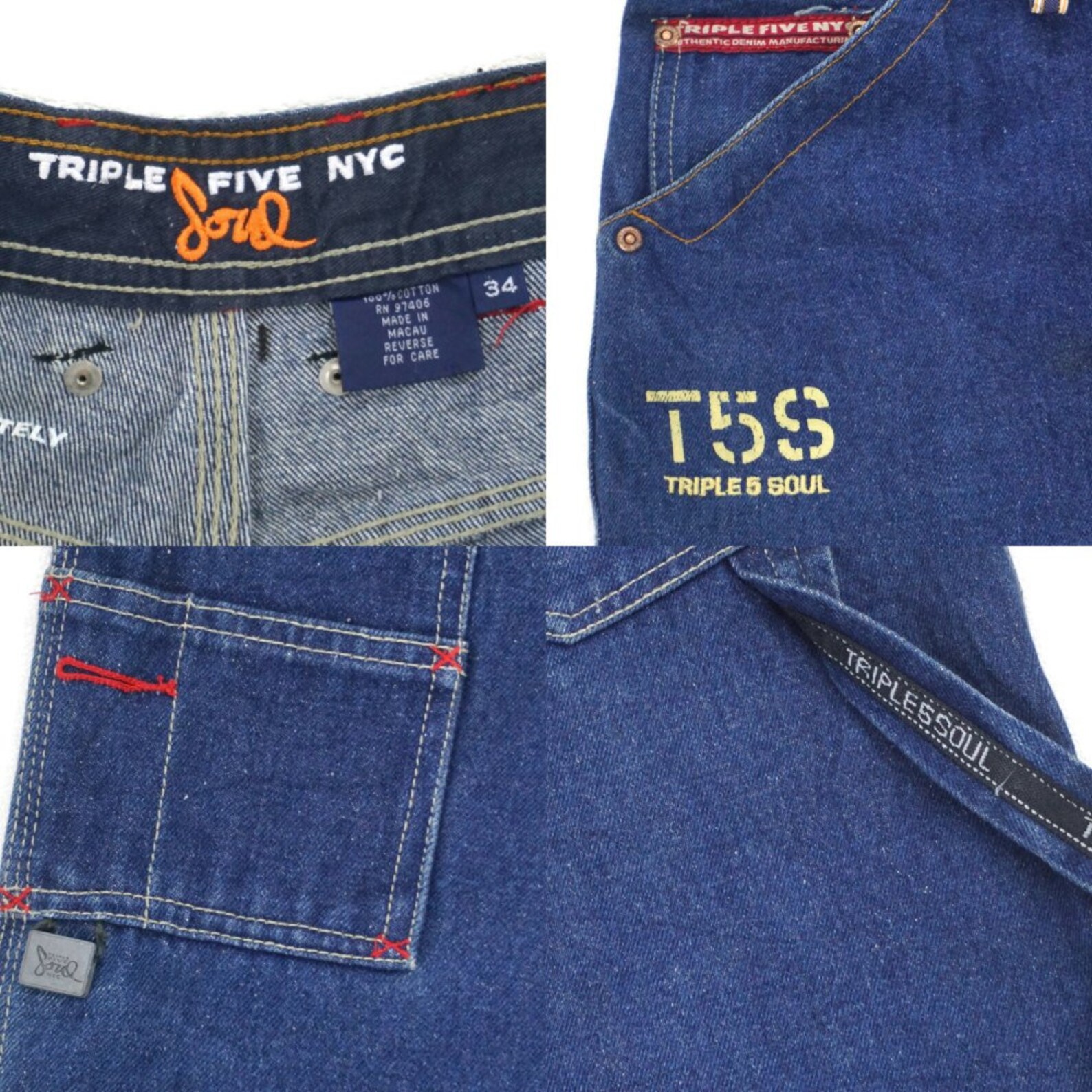 Triple Five Soul Jeans Größe 34 W31xL31 Vintage 555 Soul Denim Etsy