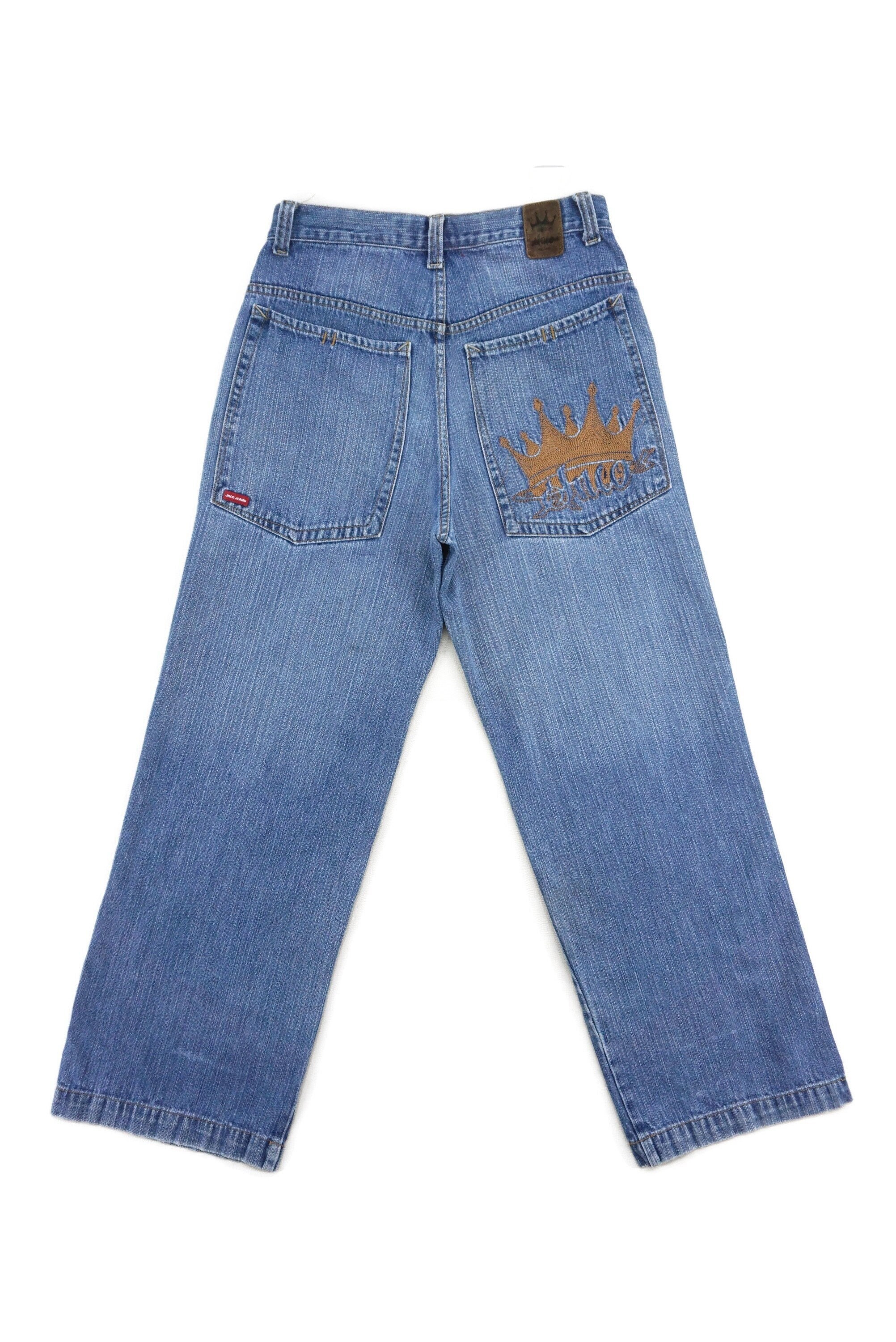 JNCO Jeans Size 32 W32xL32 JNCO Denim Jeans JNCO Vintage Hip Hop Skateboards Baggy Jeans Crown Embroidered Pocket