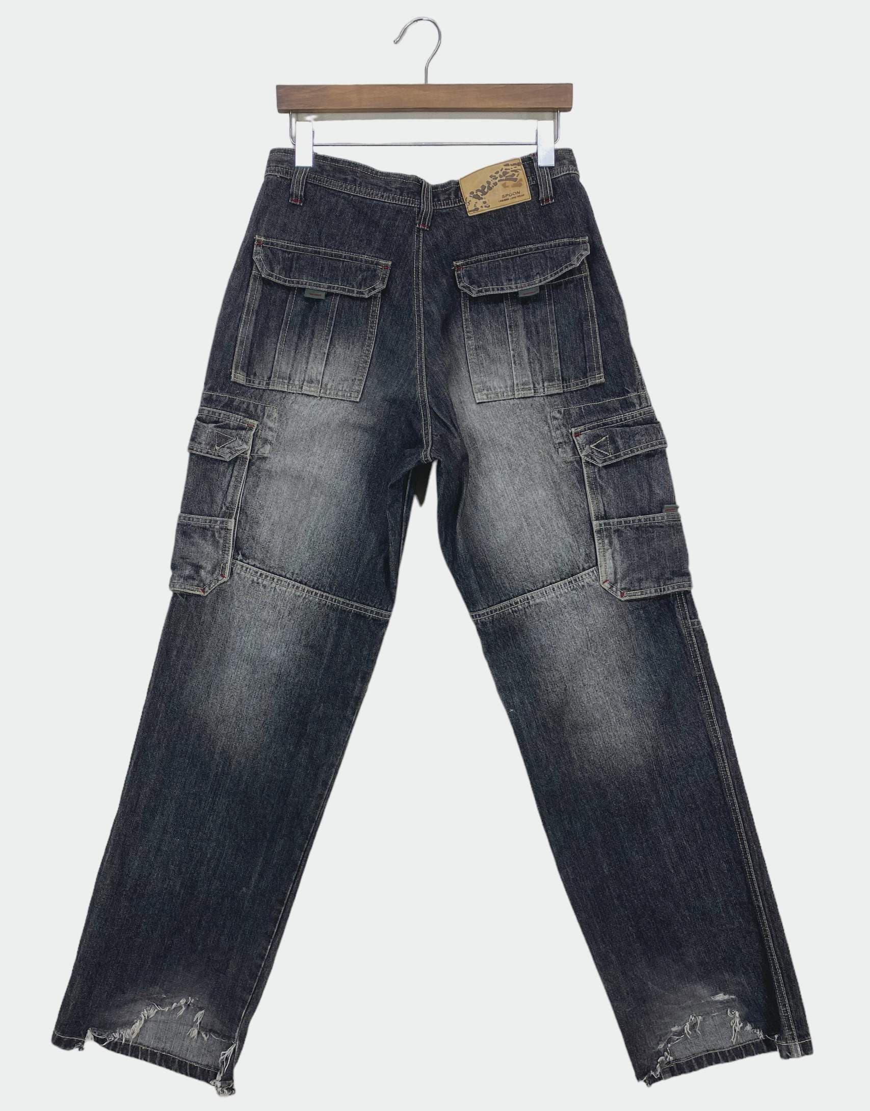 Spoon Jeans Size M W30xl33 Spoon Cargo Denim Jeans Hip Hop