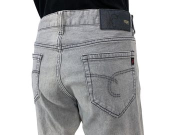 Pantalones de algodón gris Custom Culture - Talla 30x31 - Vaqueros de corte bota
