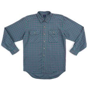 Montbell Shirt Mens Size M 90s Mont Bell Button Down Shirt Montbell Vintage Gingham Outdoor Flannel Shirt Long Sleeve