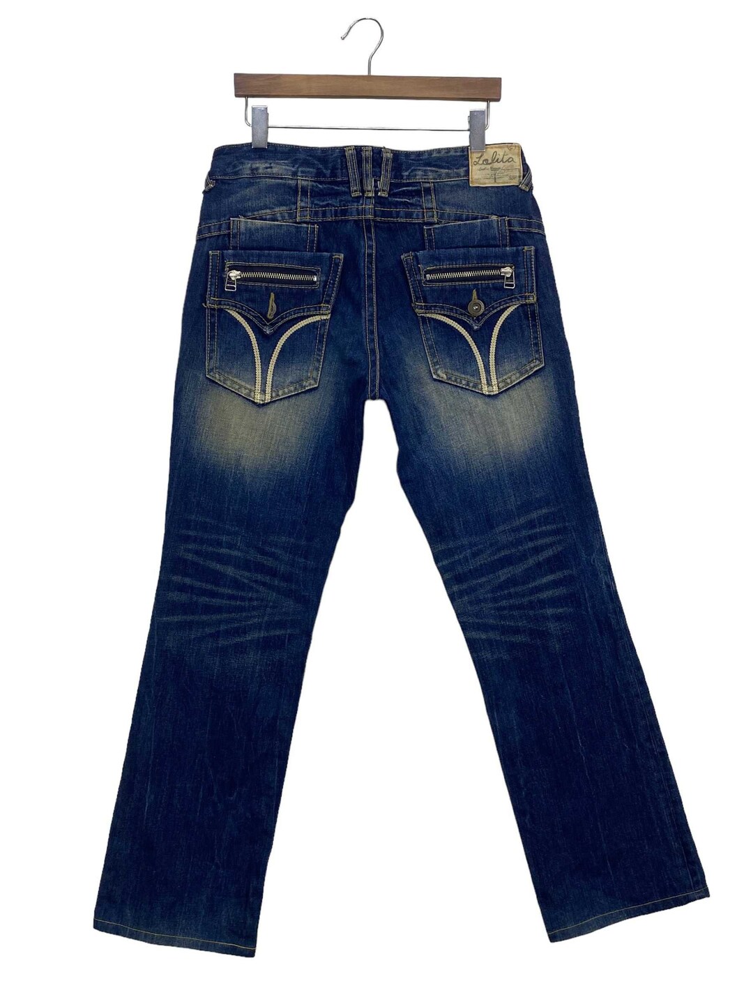 【LOLITA】AUTHENTIC DENIM SIZE29 Lolita Jeans Women's Vintage Wash Straight Leg Size S