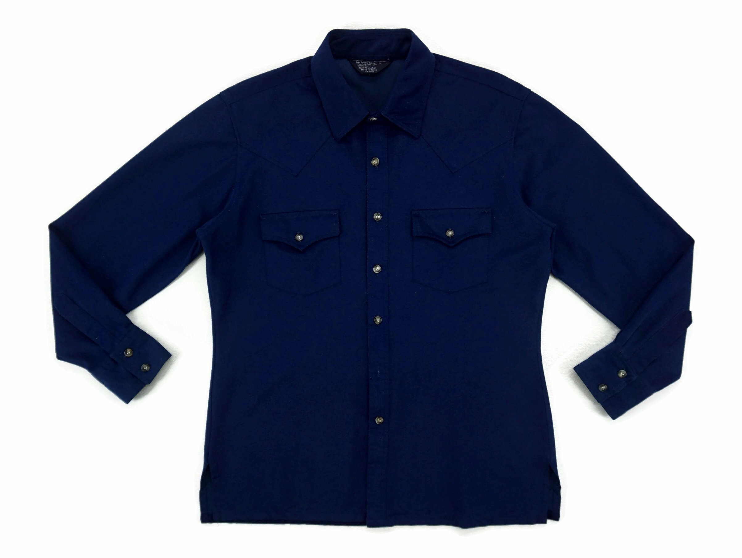 JCPenney Camisa Hombres Tamano L 70s 80s JCPenney Terciopelo Boton Up Camisa La Tienda de Hombres Vintage JCPenney Camisa Casual Estilo Occidental Etsy Espana