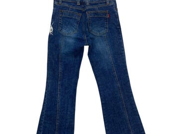 Japanse flare-jeans maat 26: punk denim bootcut jeans