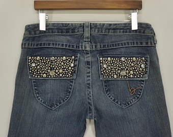 Bebe Bootcut Jeans, Embellished Stud Pockets (Size 31)