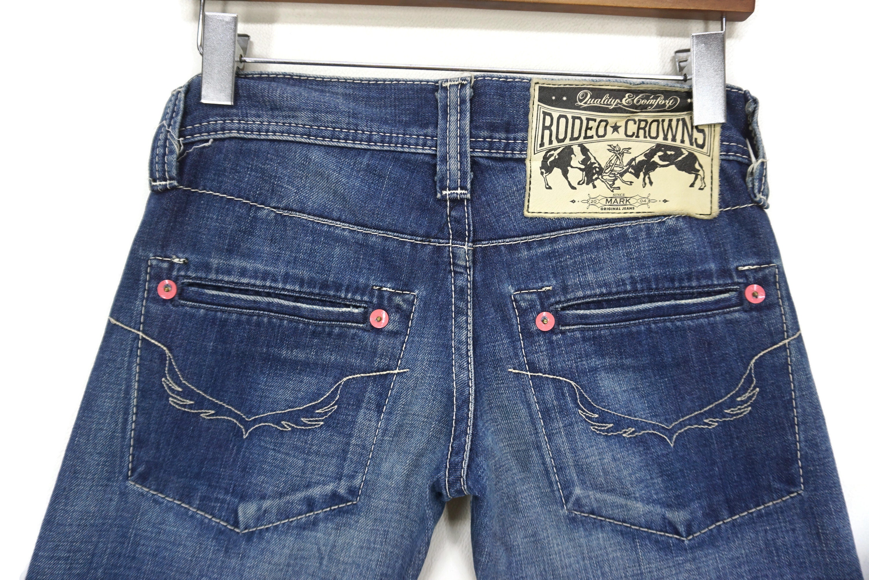 Rodeo Crowns Bootcut Jeans: Low Waist Flare, Made in Japan