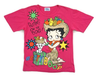 Betty Boop Shirt Mens Size XXS Womens Size S Vintage Betty Boop T Shirt Betty Boop Putting On the Dog Vintage Cartoons Tee