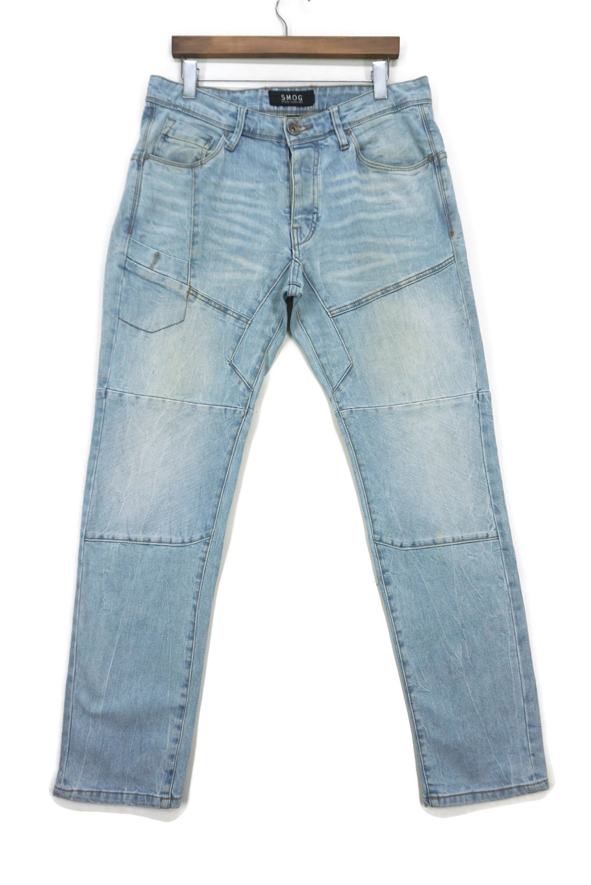 fungere smerte voksen Buy SMOG Jeans Size 31 W35xl32.5 Smog Patchwork Denim Jeans Smog Online in  India - Etsy