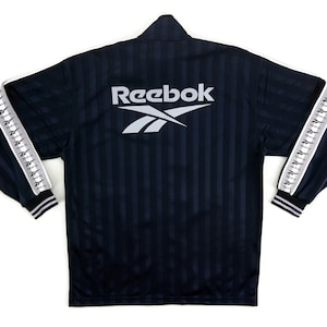 Reebok Jacket Mens Size L Womens Size XXL 90s Reebok Side Tape Jacket Reebok Vintage Big Logo Stripe Training Jacket