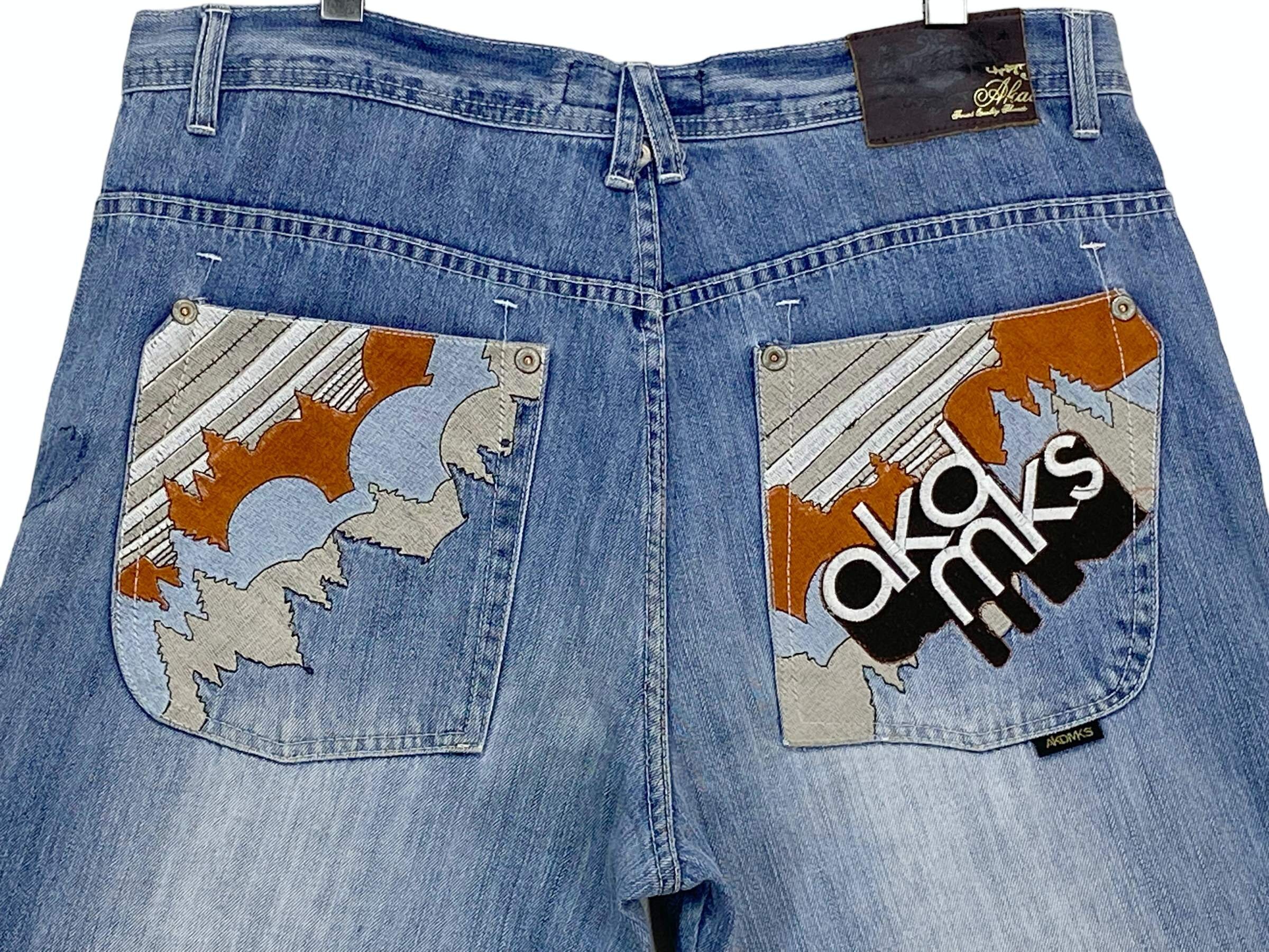 Akademiks Jeans, Hip Hop Baggy Denim, Size 38x28 - Etsy