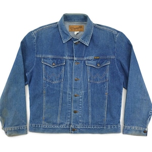 Wrangler Jacke Herren Größe M Vintage Wrangler Trucker Jacke Wrangler Vintage Distressed Denim Jacke USA Made