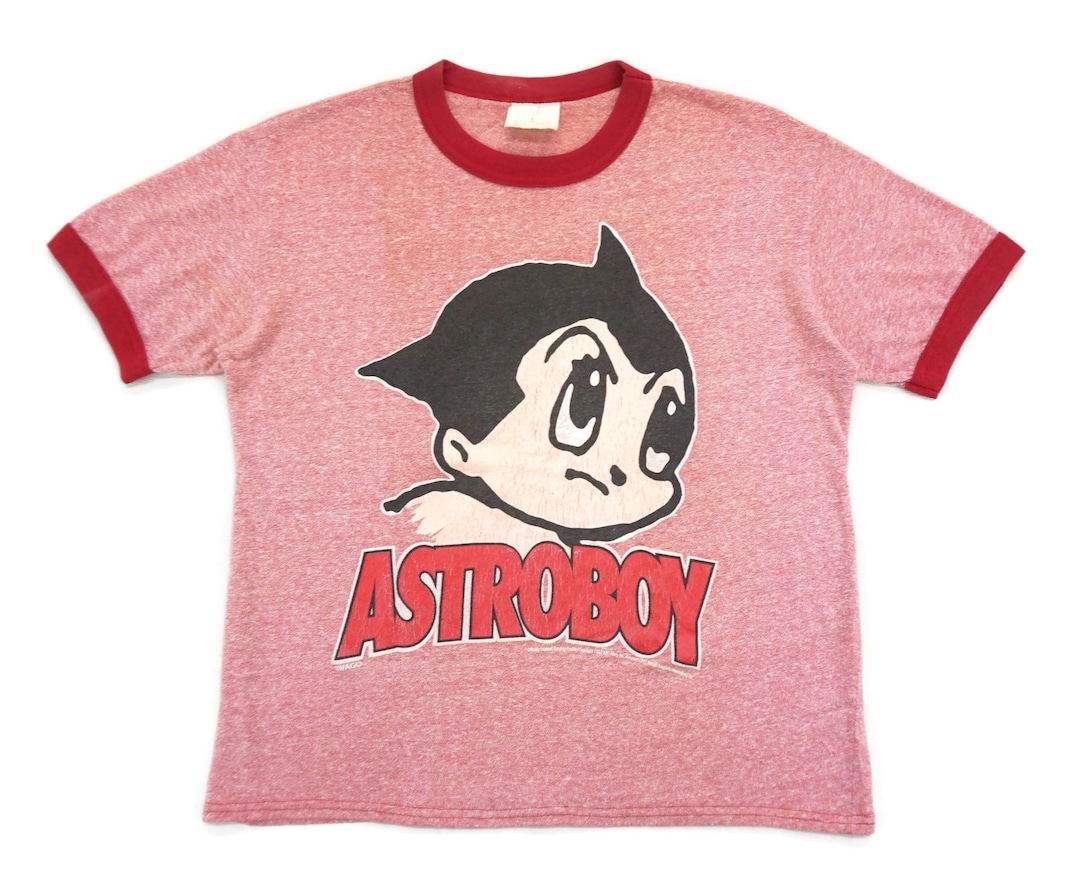 90s 鉄腕アトム リンガーTシャツ ヴィンテージ ASTRO BOY 古着 ヴィンテージ 鉄腕アトム リンガーTシャツ、1991年 マンガアニメシャツ