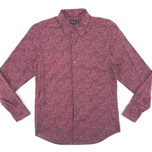 Agnes b Shirt Mens Size XS Agnes b Button Down Shirt Designer Preppy Full Print Paisley Print Shirt