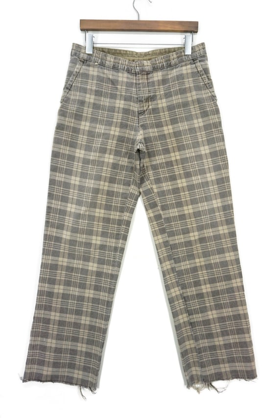 X-girl Japan Plaid Punk Rock Tartan Faded Pants Sonic Youth
