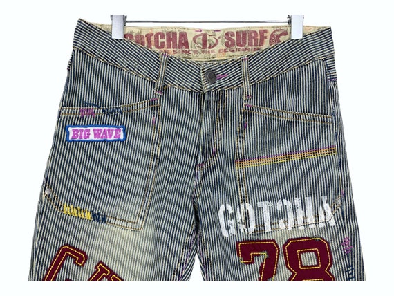 Gotcha Jeans Size L W33xL25 Gotcha Stripes Denim … - image 3