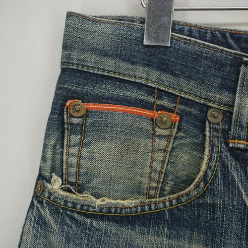 Edwin Selvedge Jeans Size 31 W34xL28.5 Edwin 505V Denim Jeans Edwin Japan New Vintage Distressed Selvedge Jeans Dirty Blue Pants shops Japan Made