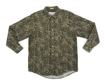 Izzat Shirt Mens Men's size S/M Vintage Paisley Pure Cotton Shirt