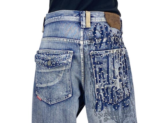 Akademiks Baggy Jeans | Y2K Embroidered Hip Hop Denim, W34 L28 - Etsy