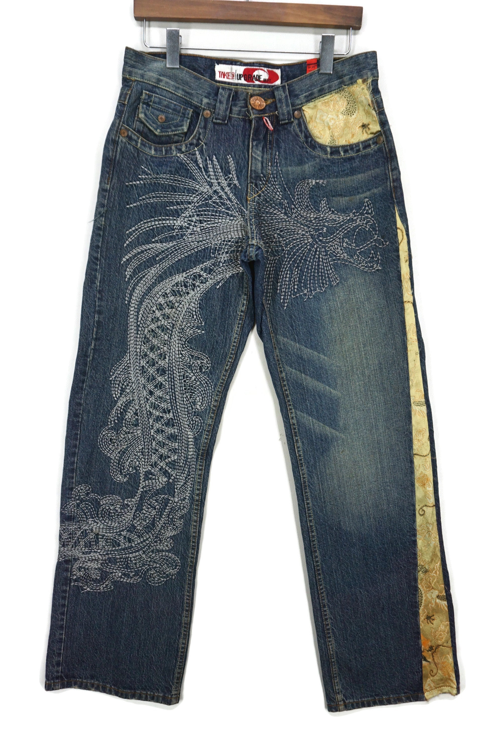 ルパンヒデロウさん Res/2 pcs Take Two Jeans Size 30 W32xl34 Take Two Dragon Embroidery
