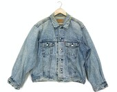 Levis Jacket Mens Size L 90s Levis 70649-0217 Trucker Jeans Jacket Vintage Levis Distressed Denim Jacket
