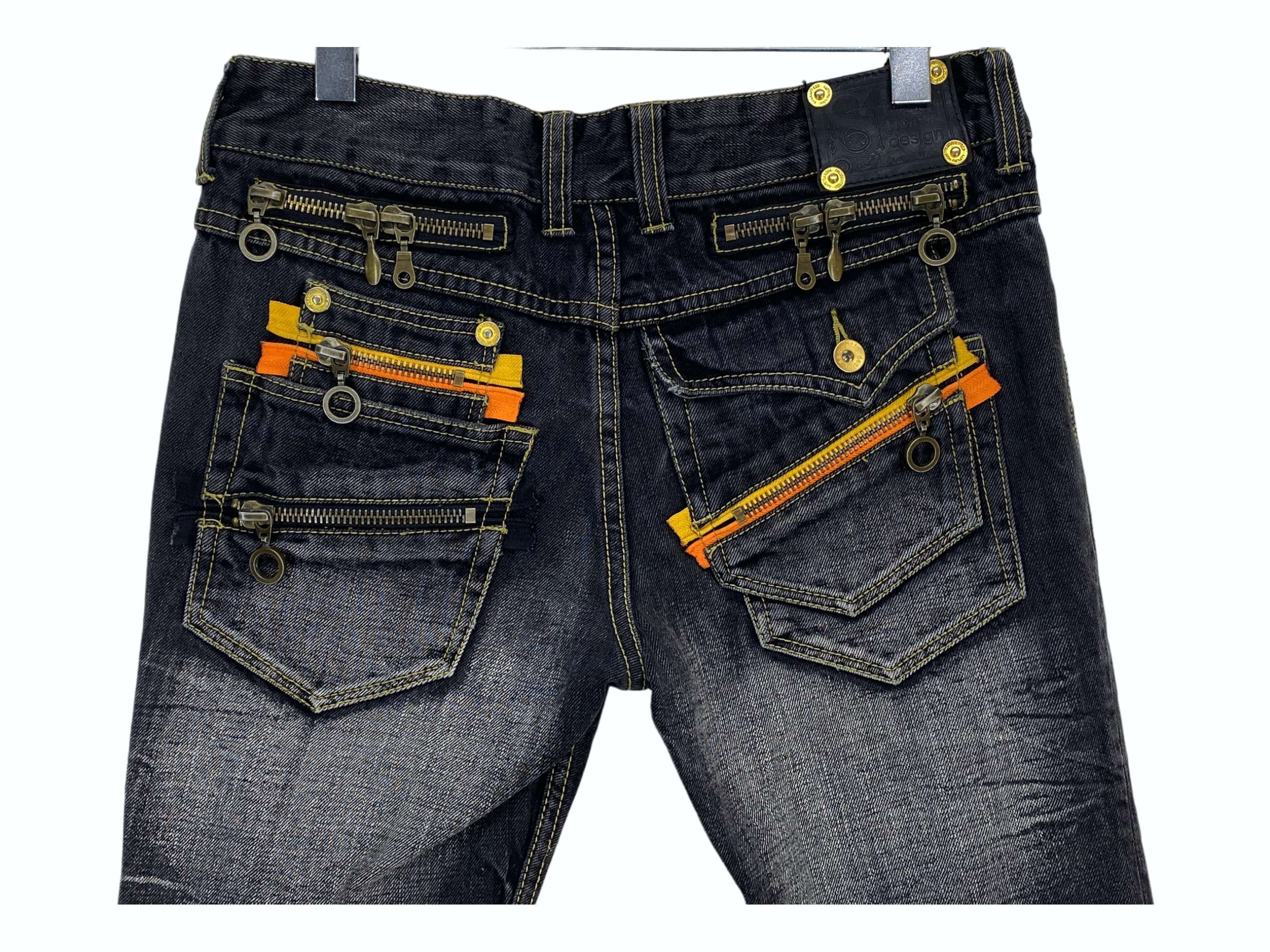 パンツ semanticdesign patterned python denim semanticdesign Semantic Design Python Double Pocket Sword