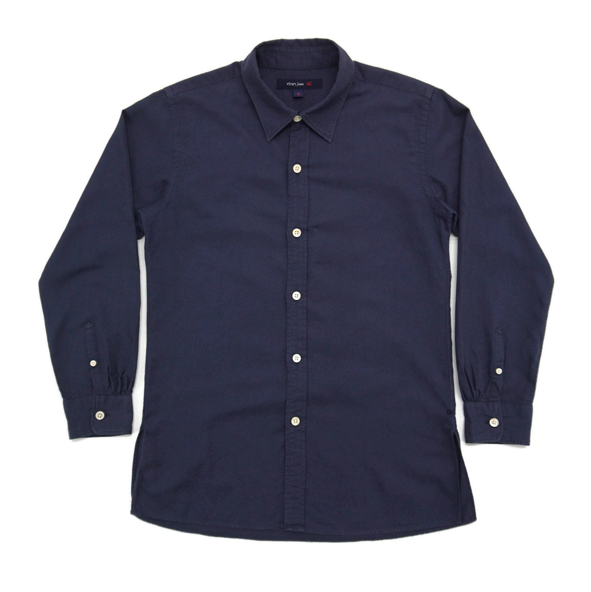 45RPM Shirt Mens Size XS R by 45Rpm Button Down Shirt 45rpm Japanese Indigo Button Up Casual Shirt Japan Made