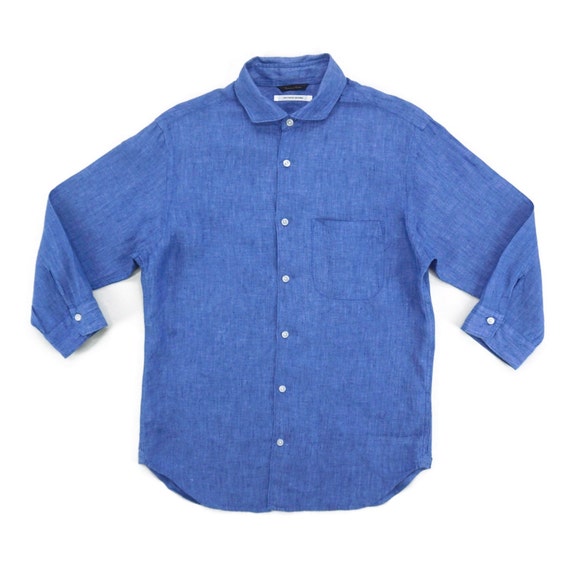 Urban Research Doors Linen Button-down Shirt, 3/4 Sleeves (men