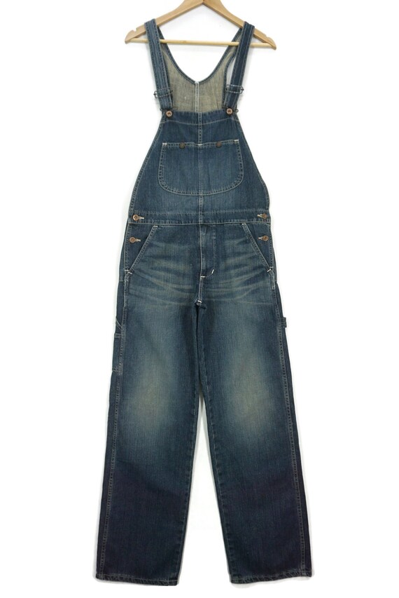Edwin Overalls Size S W34xl33.5 Edwin 503 Blue Trip Denim Bib 