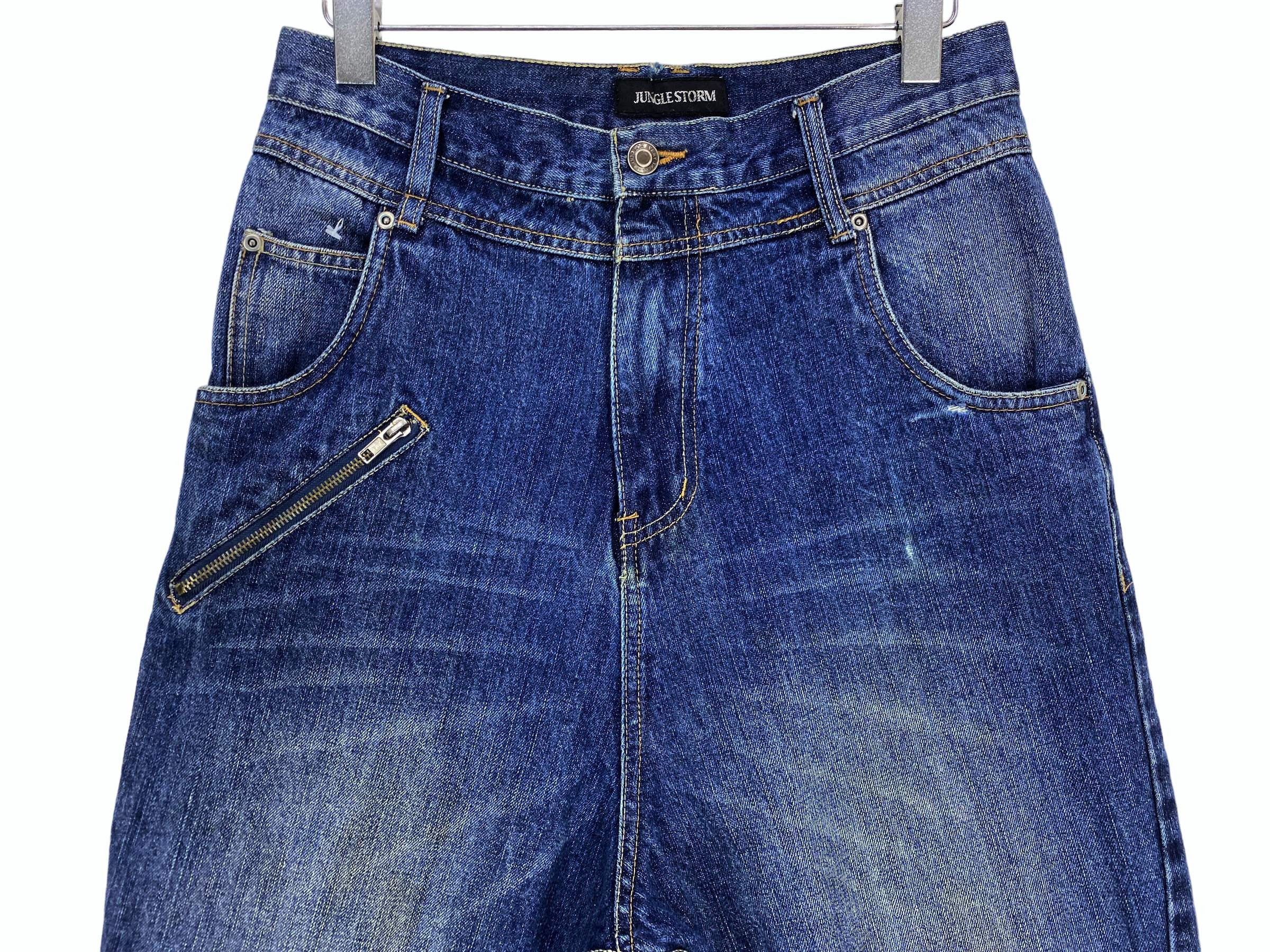 Vintage Jungle Storm Balloon Jeans, Japanese Denim (w29xl25.5 