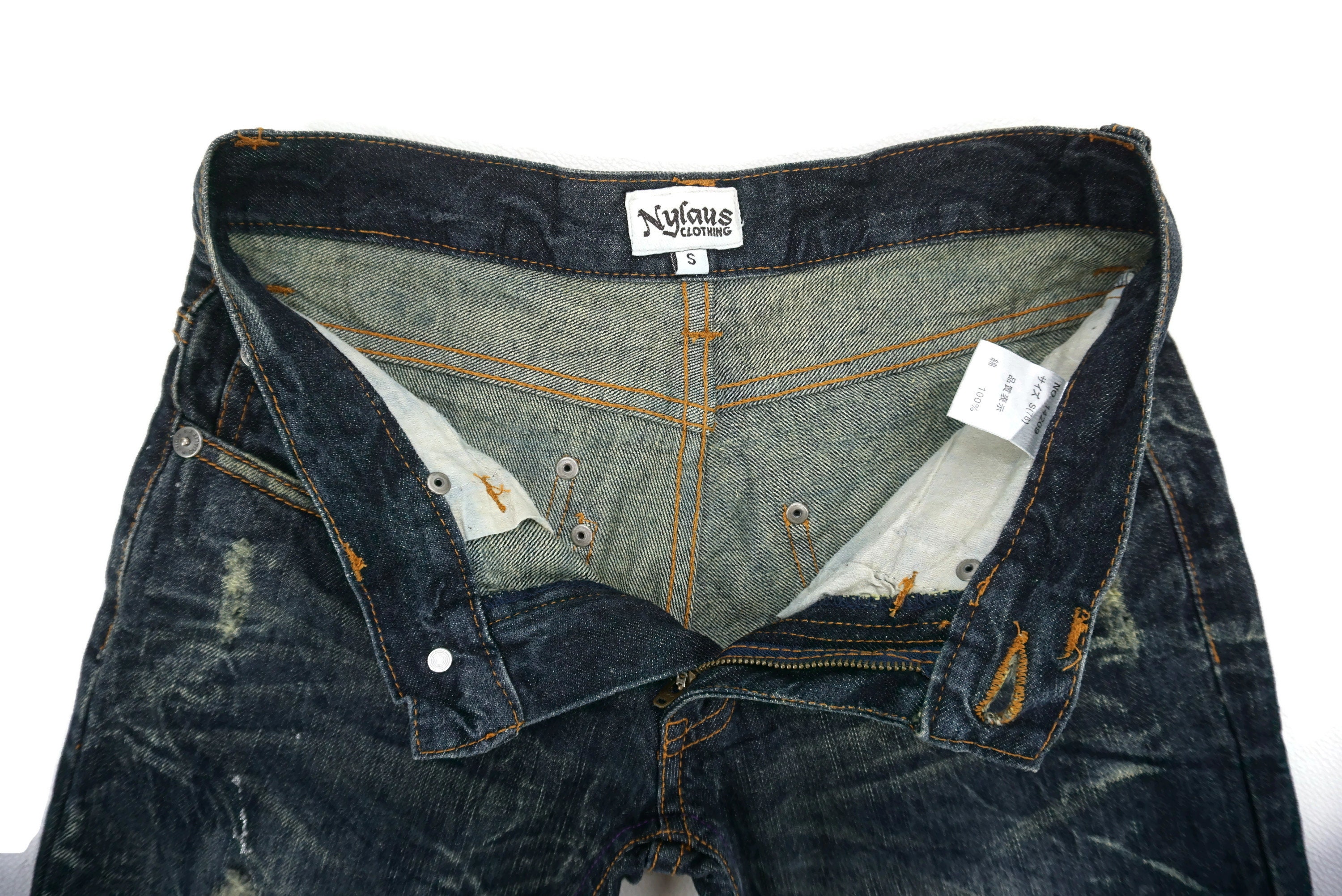 Nylaus Jeans Size 76 W29xl26 Nylaus Distressed Denim Jeans Nylaus Jeans Size 76 W29xl26 Nylaus Distressed Denim Jeans