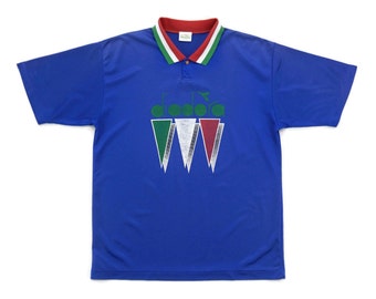 Diadora Italy Vintage Jersey Italy Colorway Serie A Football Club Euro Jersey Roberto Baggio Shirt