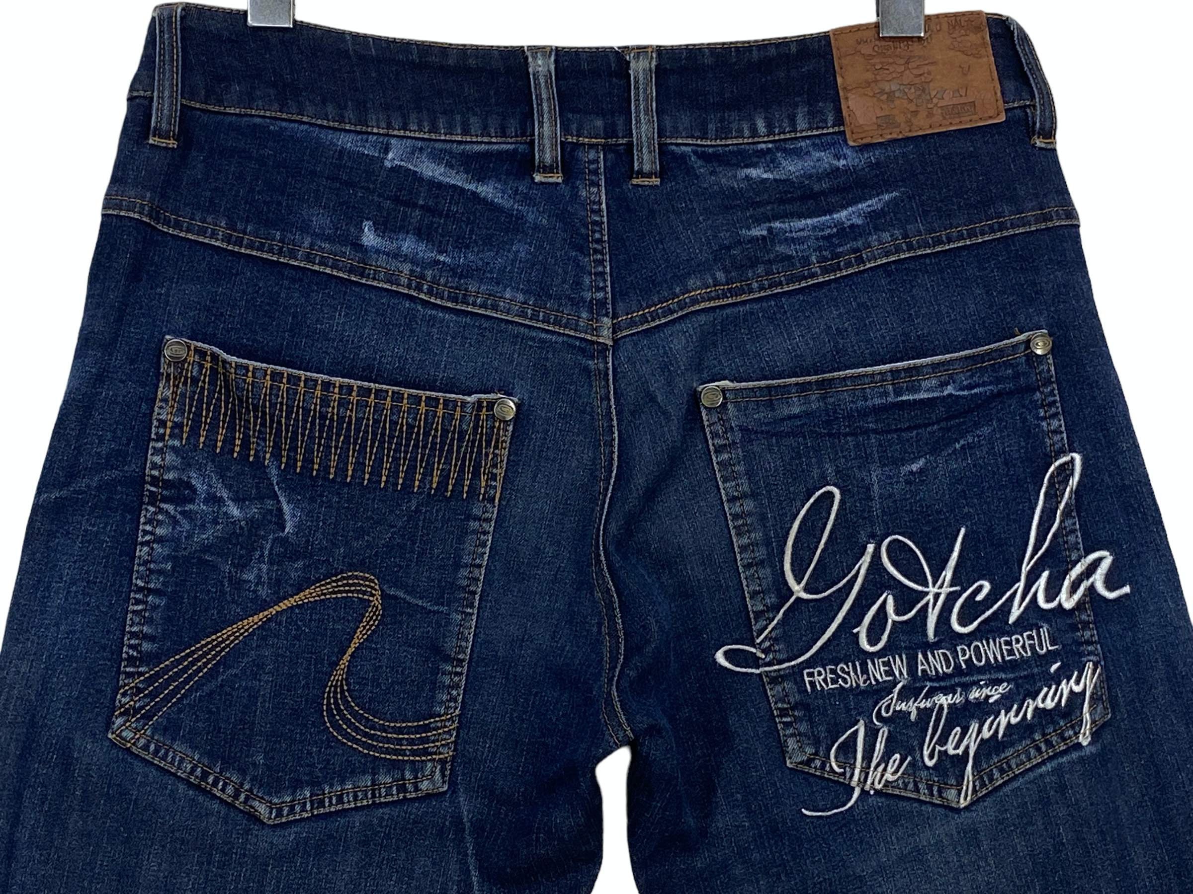 Gotcha Denim Jeans, Distressed Surf Style (w33xl30) - Etsy