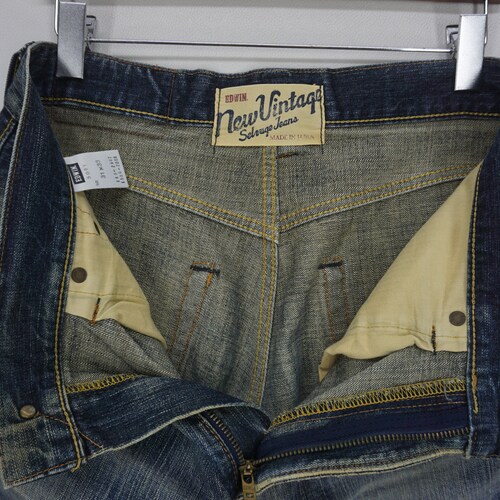 Edwin Selvedge Jeans Size 31 W34xL28.5 Edwin 505V Denim Jeans Edwin Japan New Vintage Distressed Selvedge Jeans Dirty Blue Pants shops Japan Made