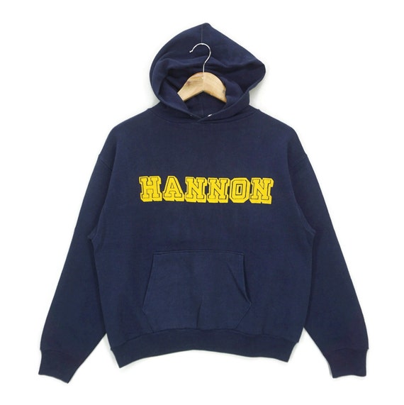 HANNON Vintage 70s 80s Sportswear Hoodie Sweatshirt Size S Poly-cotton  Pullover 