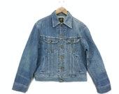 Lee Jacket Mens Size S Lee Riders Trucker Jeans Jacket Vintage Lee Distressed Denim Jacket