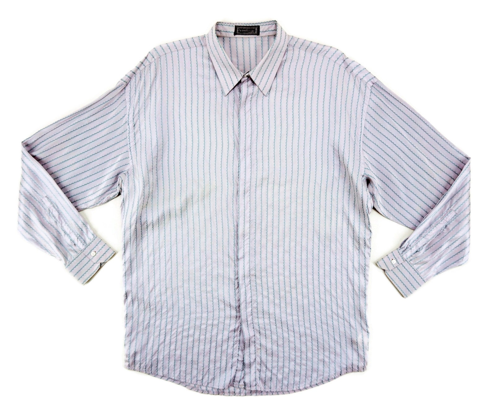 Versace Silk Shirt Mens Size XL Vintage Gianni Versace Button | Etsy