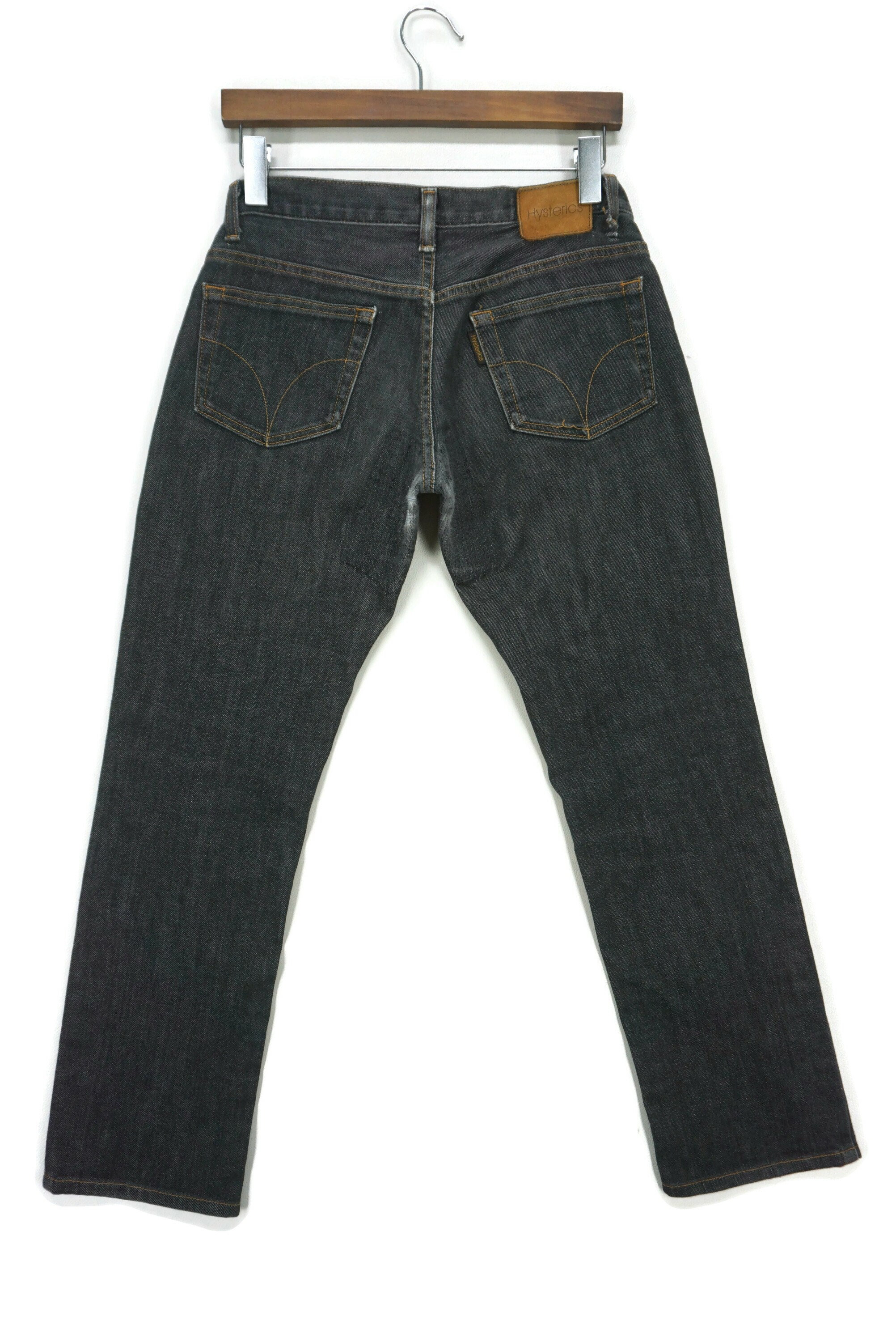 Hysteric Glamour 4AP-2884 Cinch Back Denim Pants Black
