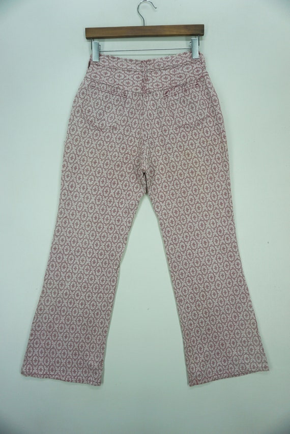 Jacquard Chinz Pants Size XS W28xl28.5 60s 70s Abstract