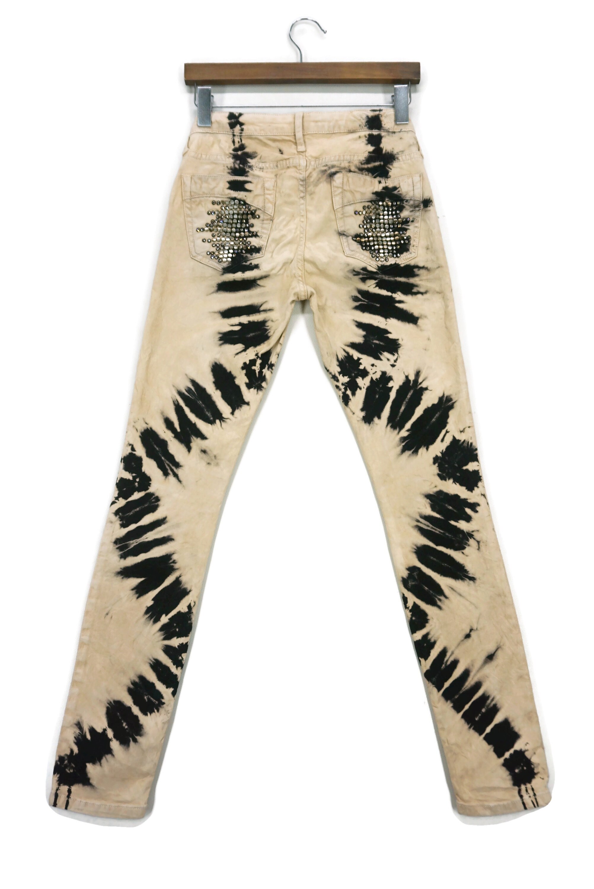 Jean Dye Skinny Robin\'s Tie Size California Embellish - Custom 27 USA Pants Made Stud Pockets Denim Etsy
