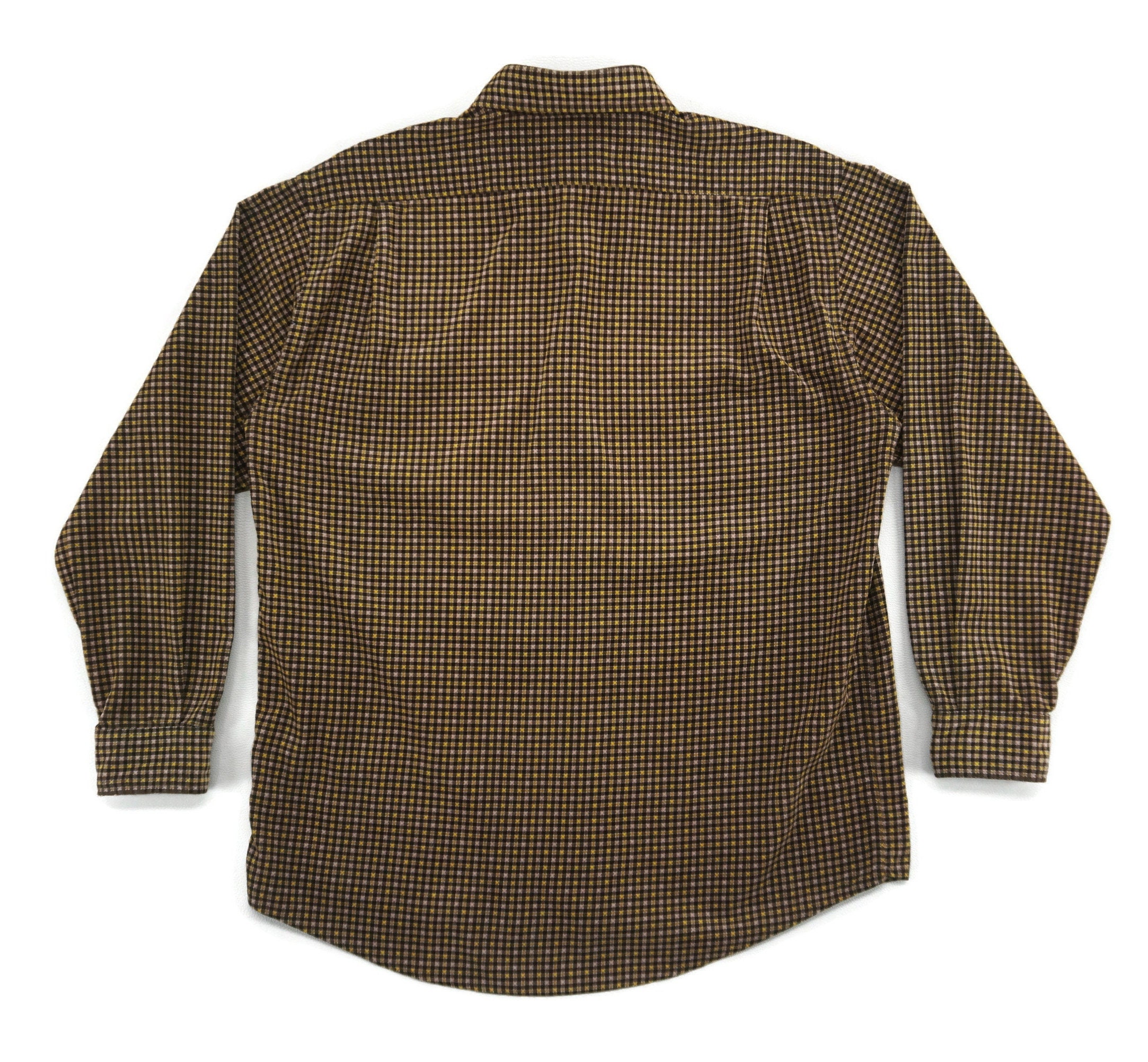 Lacoste Corduroy Button Down Gingham Plaid Shirt Size L Etsy