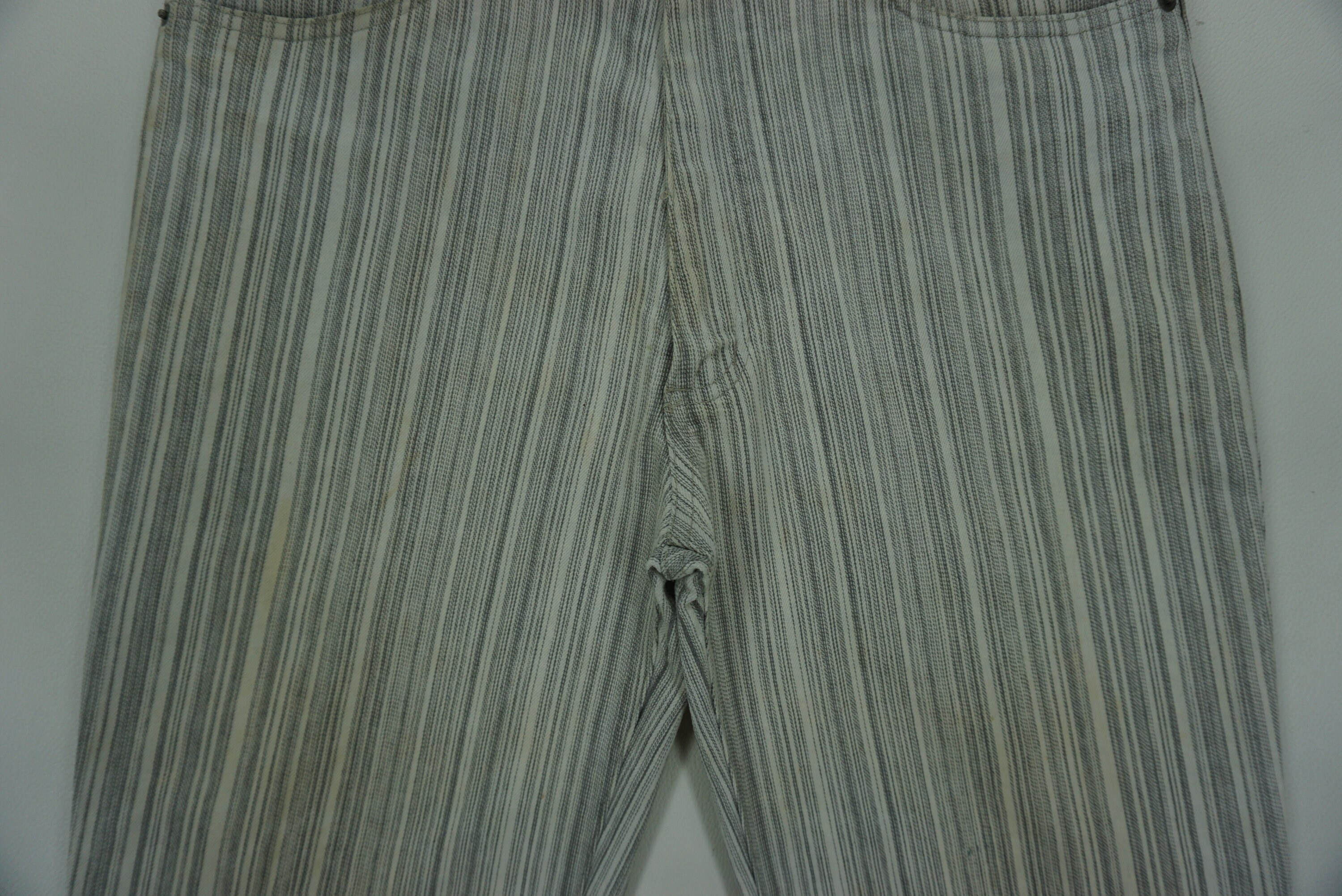Vintage Jungle Storm Striped Jeans, Japanese Workwear (w31xl33.5