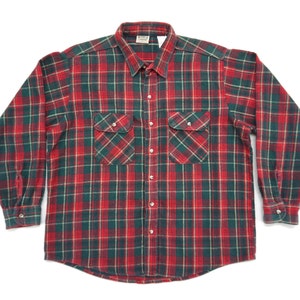 Five Brother Shirt Mens Size XL Vintage Five Brother Flannel Shirt Five Brother Vintage Workwear Plaid Tartan Button Up Shirt Made in USA