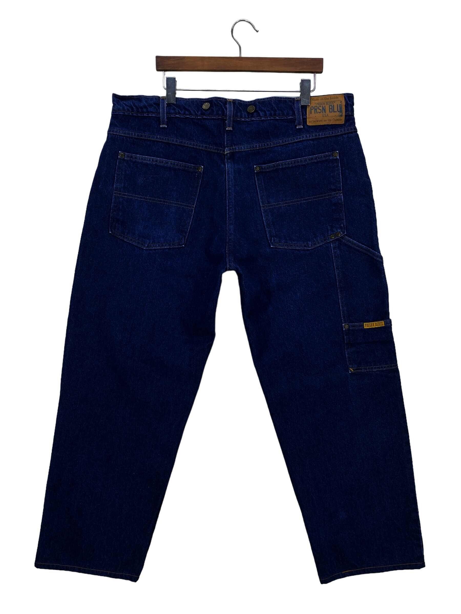 Prison Blue Vintage Jeans Size 40 W40xL28.5 High Rise High Waisted Carpenter Jeans Skateboard Jeans