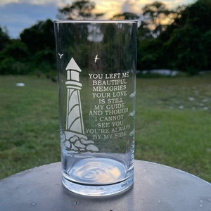 MEMORIAL VASE, With Verse, Lighthouse Candle Holder With Poem, In Memory Of Vase, Engraved Memorial Cylinder, Sympathy Gift