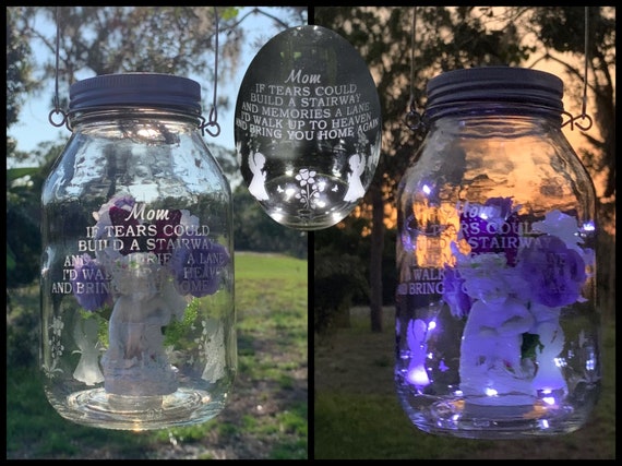 Grave Lantern Solar Angel Light Loss Of Mom Cemetery Etsy