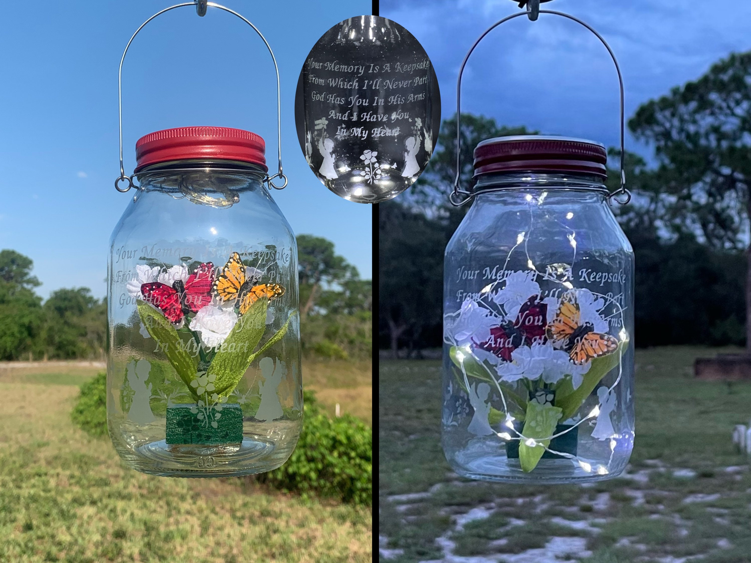 God Has You In His Arms I Have You In My Heart - Personalized Photo LED Light Designed By Erika Rodriguez