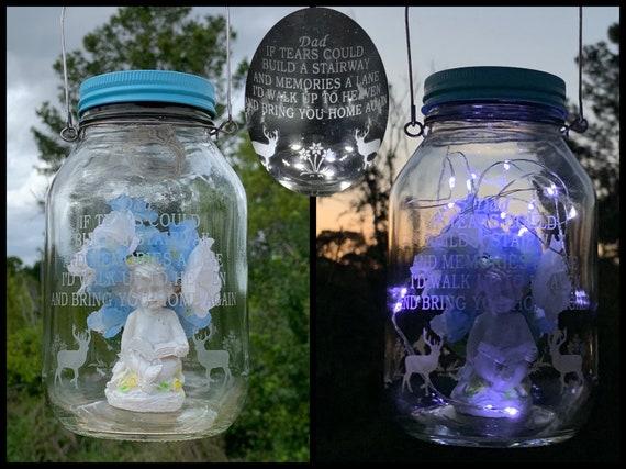 Cemetery Decoration Solar Angel Light Loss Of Dad Grave Etsy