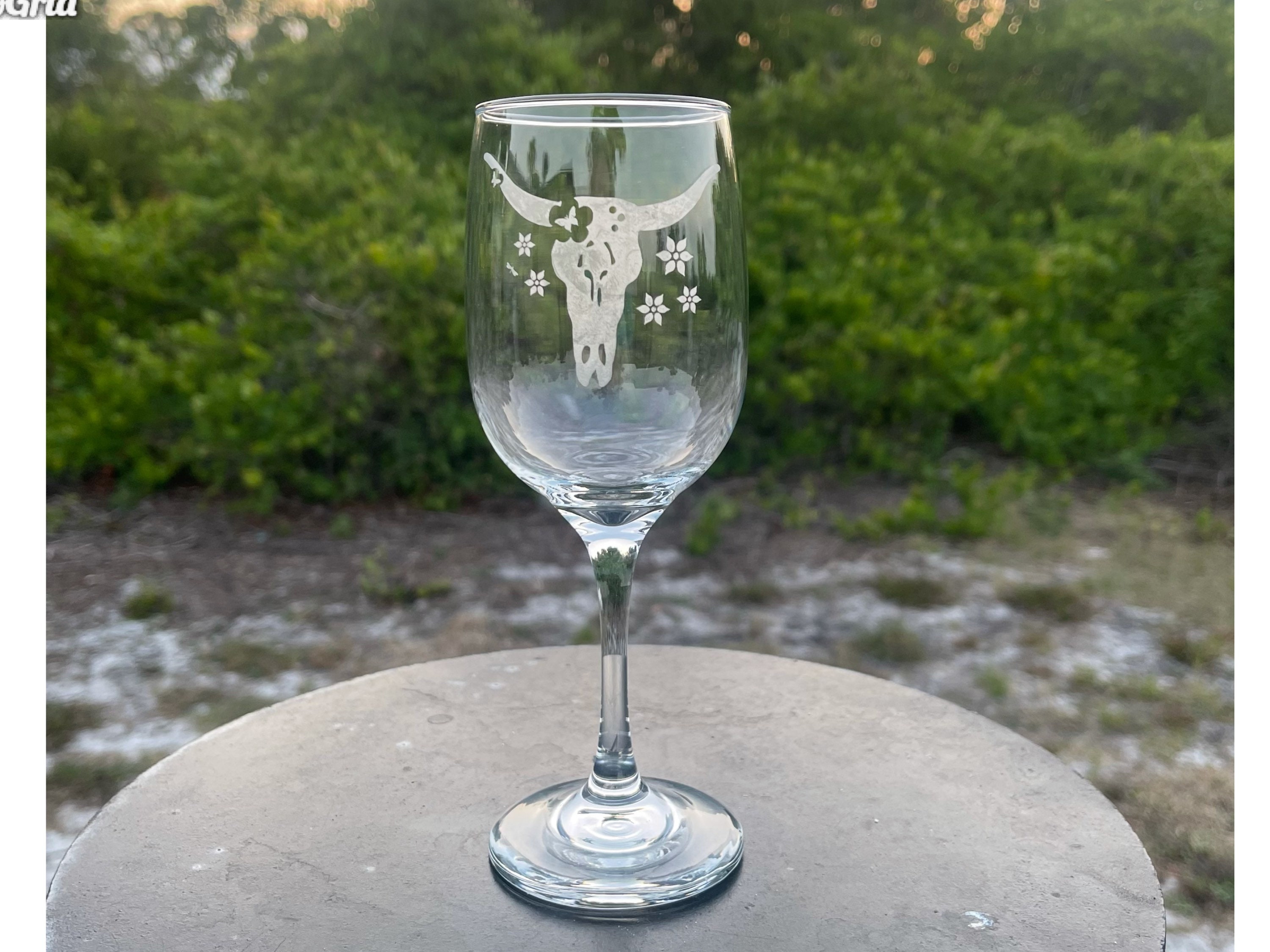 Deep Carved Antler Stemless Wine Glasses