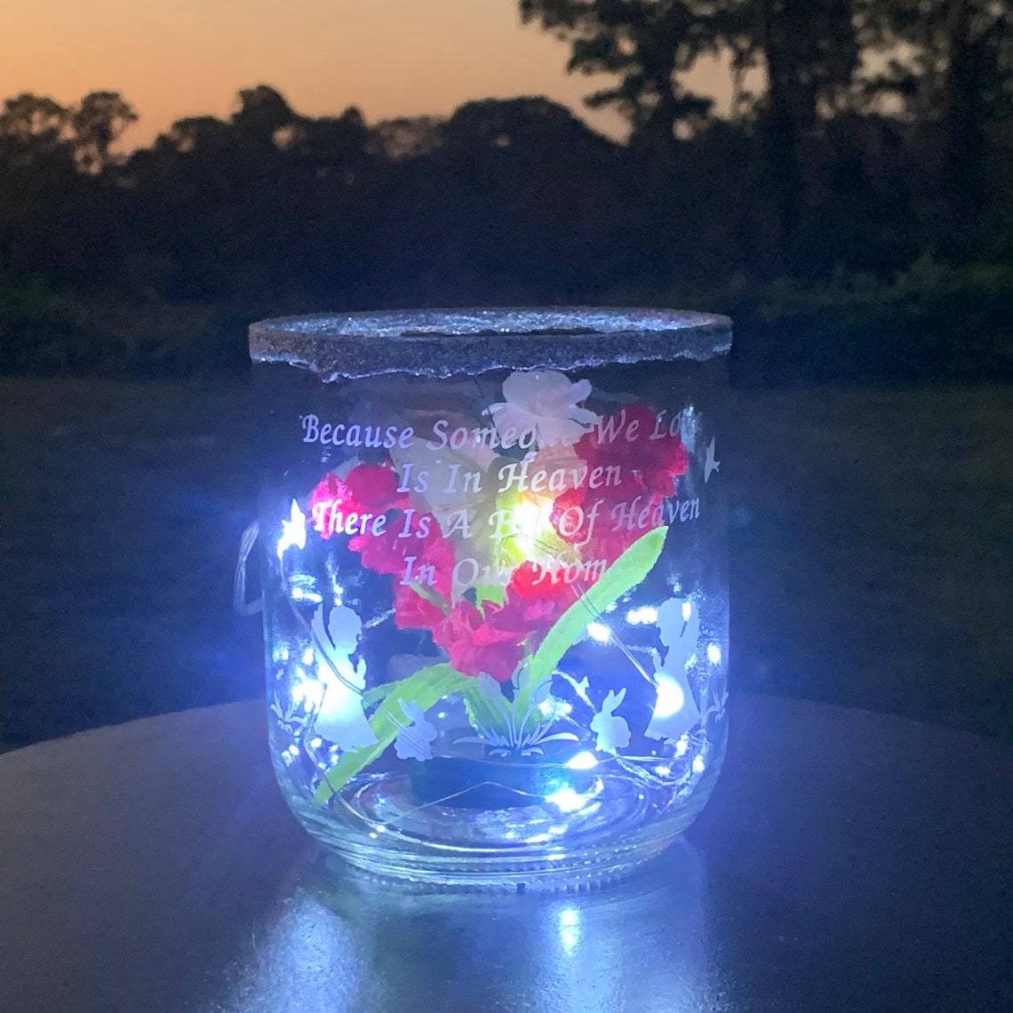 Memorial Centerpiece Vase With Verse Rememberance Votive Etsy